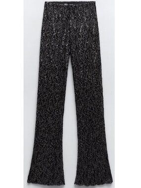 Zara Black sequin Flared Pants